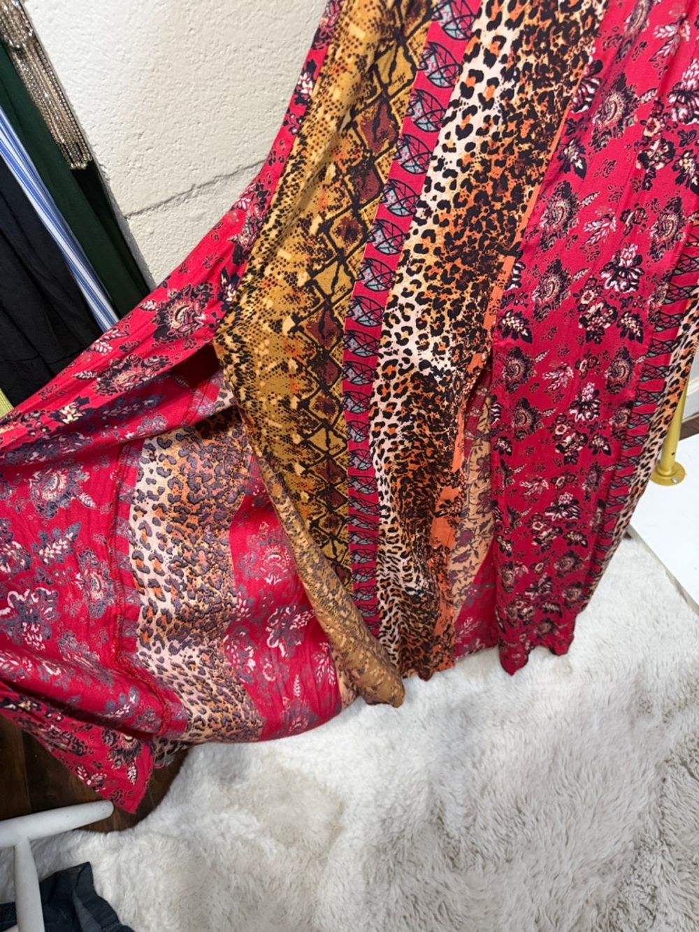 Angie Red Mixed Print Spaghetti Strap Maxi Dress - Picture 6 of 8